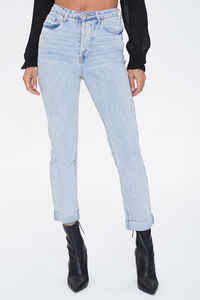 LIGHT DENIM Slim Straight High-Rise Jeans, image 2