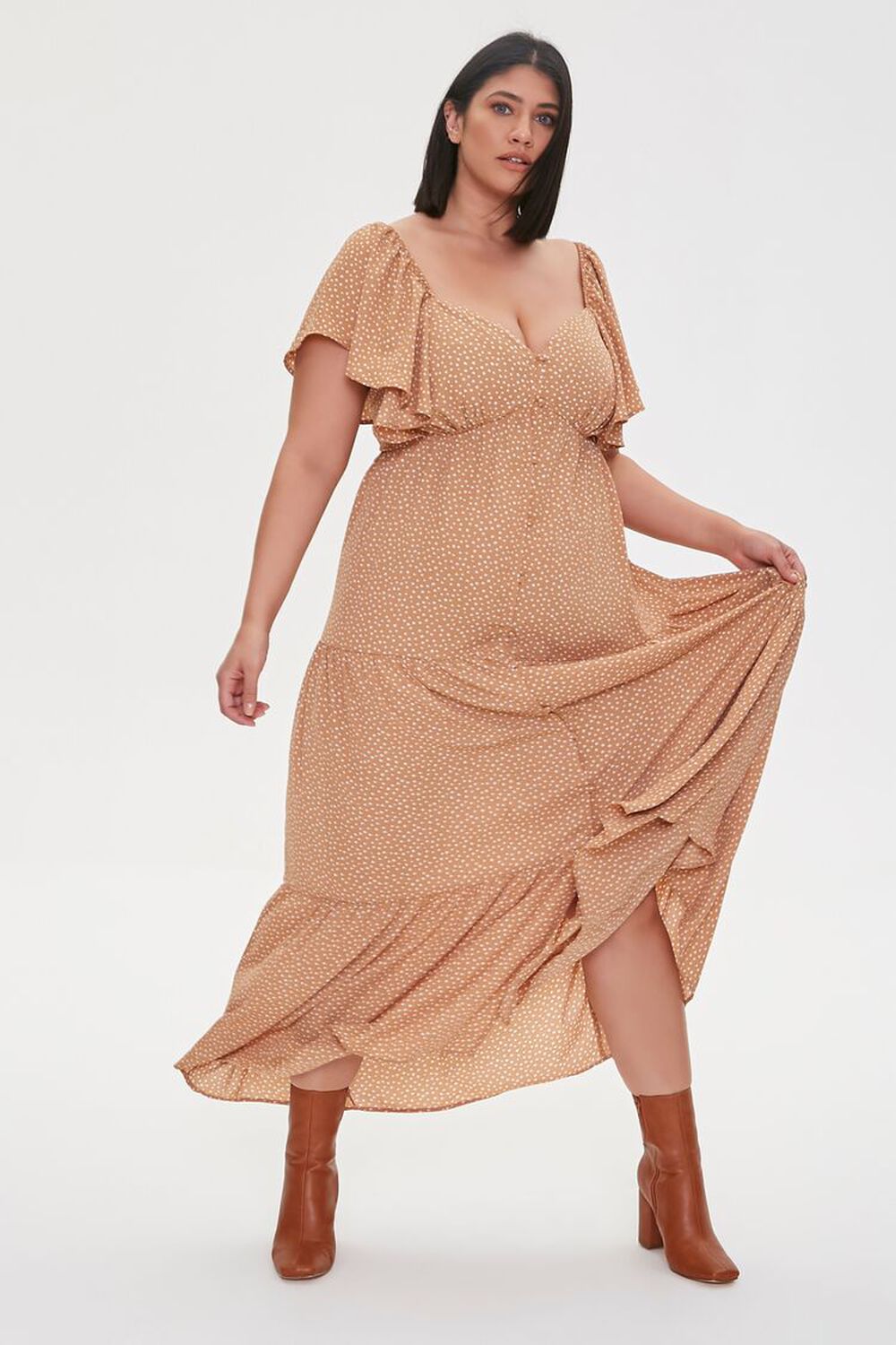 Plus Size Spotted Maxi Dress, image 1