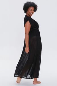 BLACK Plus Size Sheer Mesh Swim Cover-Up Dress, image 2