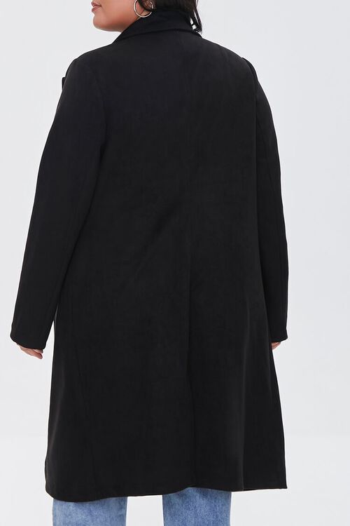 BLACK Plus Size Faux Suede Jacket, image 3