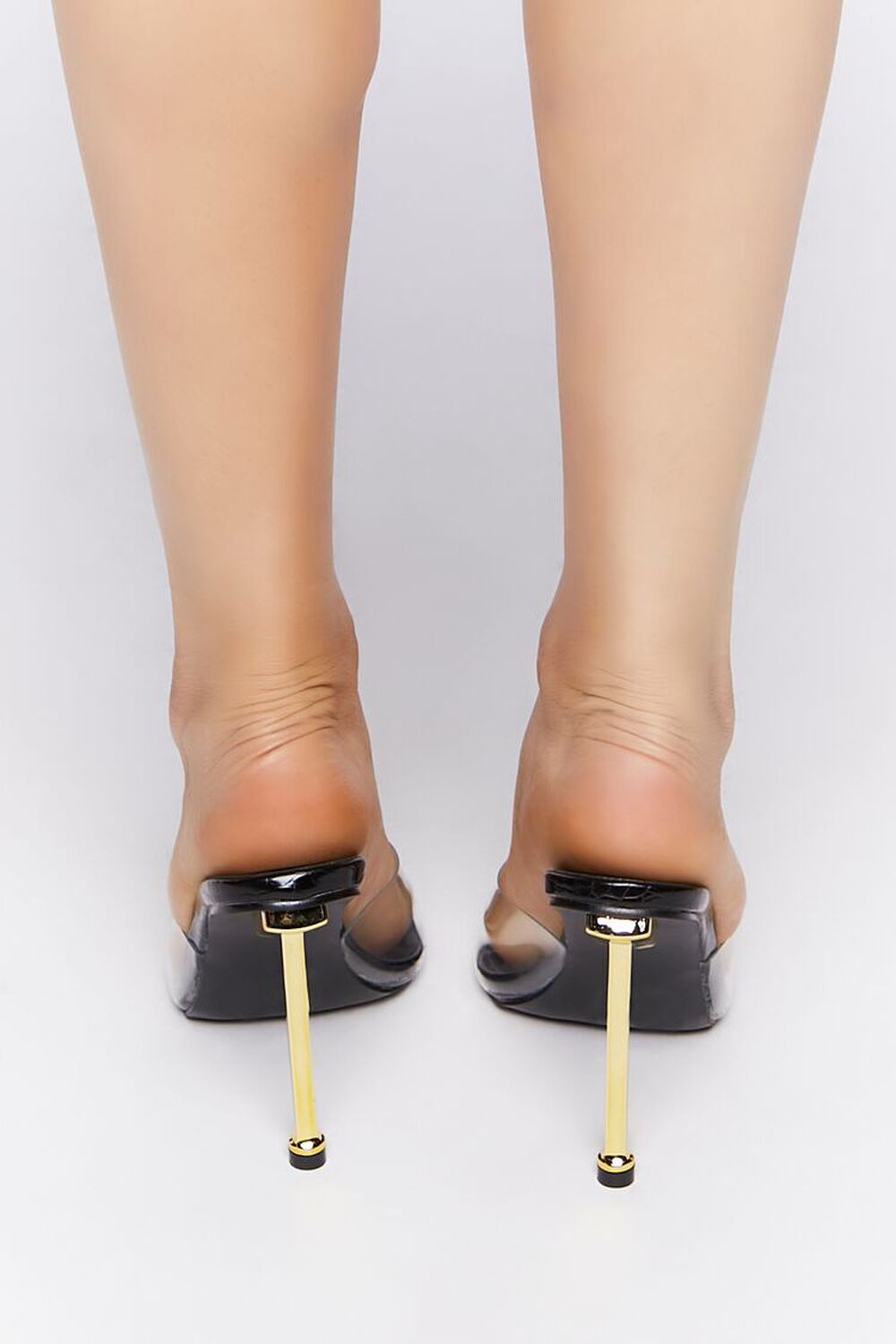 BLACK Clear-Strap Stiletto Heels, image 3