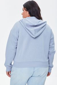 DARK PURPLE Plus Size Fleece Zip-Up Hoodie, image 3