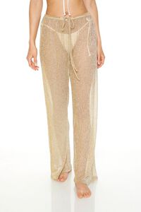 GOLD Shimmery Swim Cover-Up Pants, image 4
