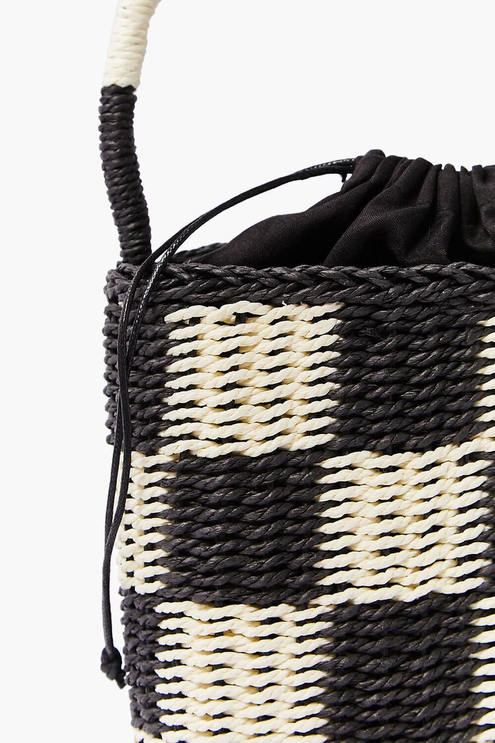 Checkered Straw Tote Bag, image 3