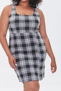 BLACK/WHITE Plus Size Plaid Mini Dress, image 1