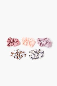 WHITE/MULTI Butterfly Print Scrunchie Set - 5 pack, image 1