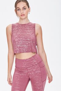 MAUVE Active Marled High-Low Tank Top, image 1