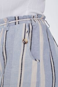 BLUE/MULTI Plus Size Striped Linen-Blend Shorts, image 6