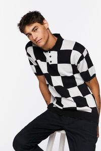 BLACK/WHITE Checkered Polo Shirt, image 7