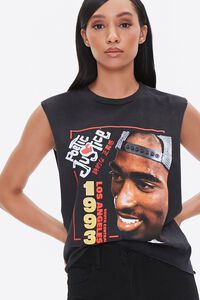 BLACK/MULTI Tupac Shakur Graphic Muscle Tee, image 1