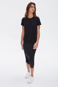 BLACK Midi T-Shirt Dress, image 4