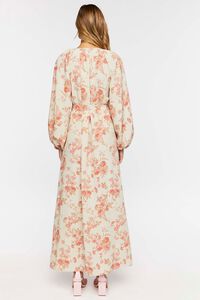 BEIGE/MULTI Floral Belted Maxi Dress, image 3
