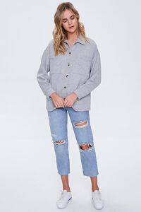 HEATHER GREY French Terry Patch-Pocket Shacket, image 4