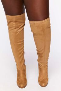 TAN Faux Suede Over-the-Knee Boots (Wide), image 4