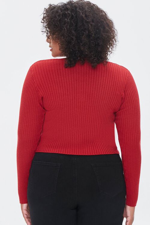 BRICK Plus Size Ribbed Cardigan Sweater, image 3