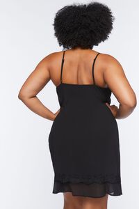 BLACK Plus Size Cami Mini Slip Dress, image 3