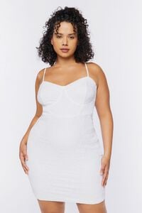 WHITE Plus Size Sweetheart Mini Dress, image 1