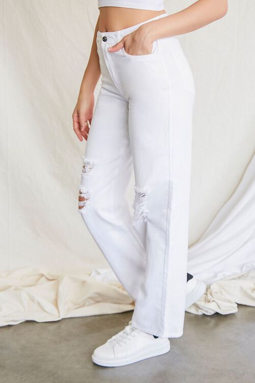 IVORY Distressed Wide-Leg Jeans, image 3