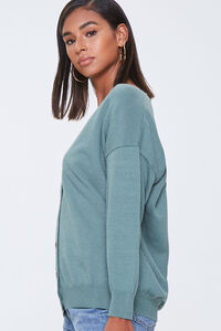 SEA GREEN Ribbed Button-Front Cardigan, image 2