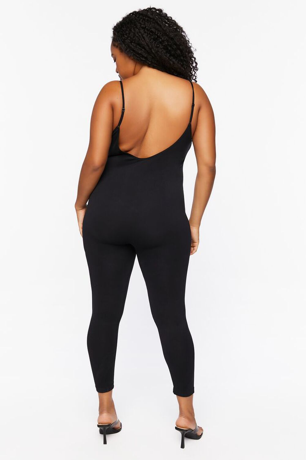 BLACK Plus Size Seamless Cami Jumpsuit, image 3