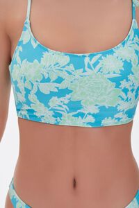 AQUA/GREEN Floral Bralette Bikini Top, image 4
