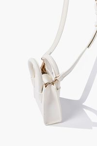 WHITE Mini Faux Leather Crossbody Bag, image 2