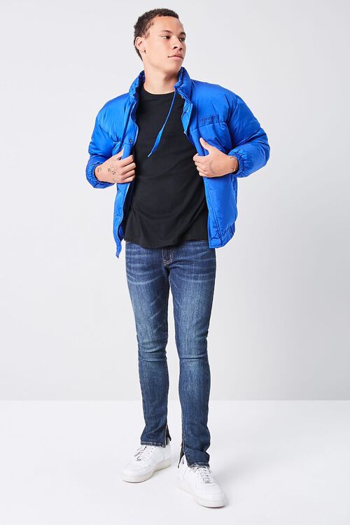 ROYAL BLUE  Embroidered Pantone Zip-Up Puffer Jacket, image 4