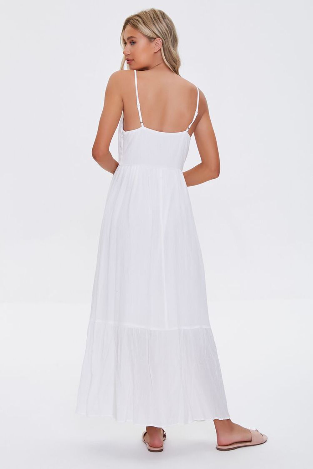 WHITE Plunging Maxi Cami Dress, image 3