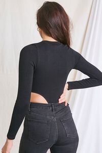 BLACK High-Cut Long-Sleeve Bodysuit, image 3