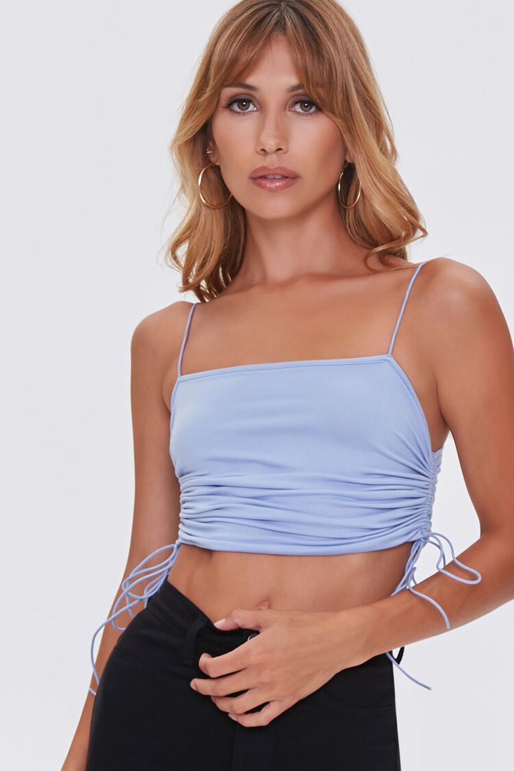 PERIWINKLE Ruched Drawstring Cami, image 1