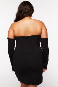 BLACK Plus Size Tube Mini Dress & Glove Set, image 3
