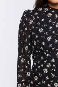 BLACK/MULTI Floral Open-Back Midi Dress, image 5