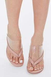 NUDE Toe-Thong Lucite Wedge Heels, image 4
