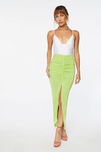 GREEN APPLE Ruched High-Low Skirt, image 6