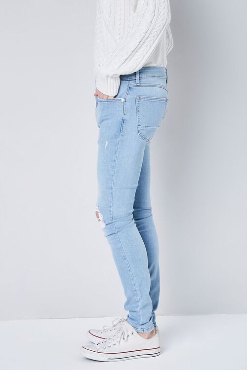 LIGHT DENIM Premium Distressed Skinny Jeans, image 3