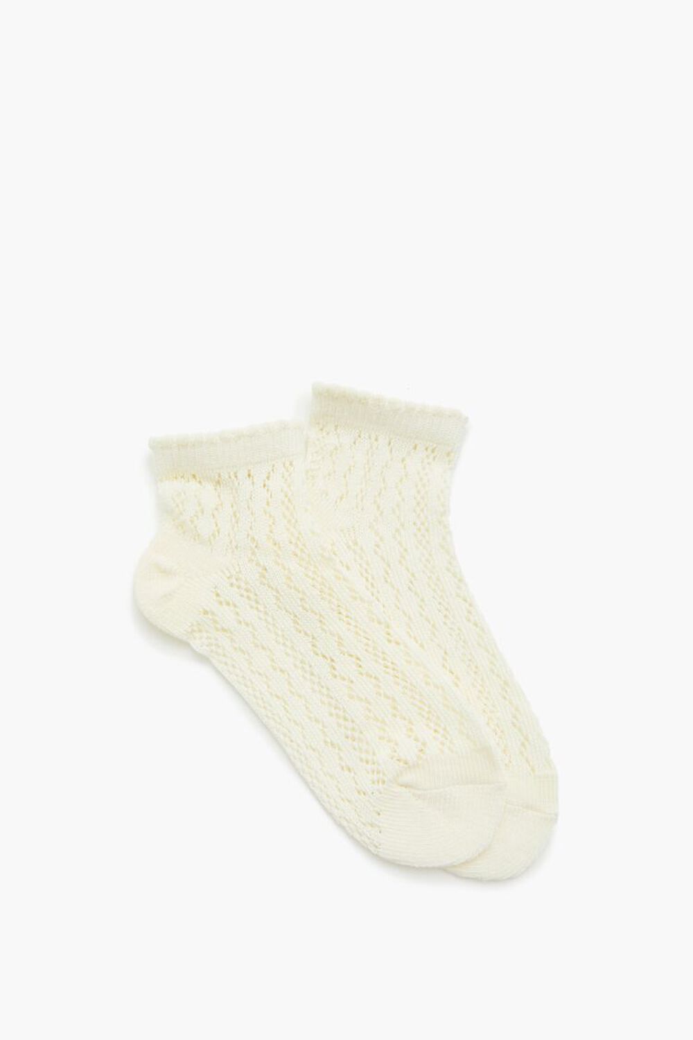 CREAM Scalloped Open-Knit Ankle Socks, image 2