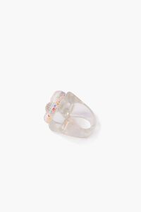 CLEAR/PINK Glitter Butterfly Cocktail Ring, image 3