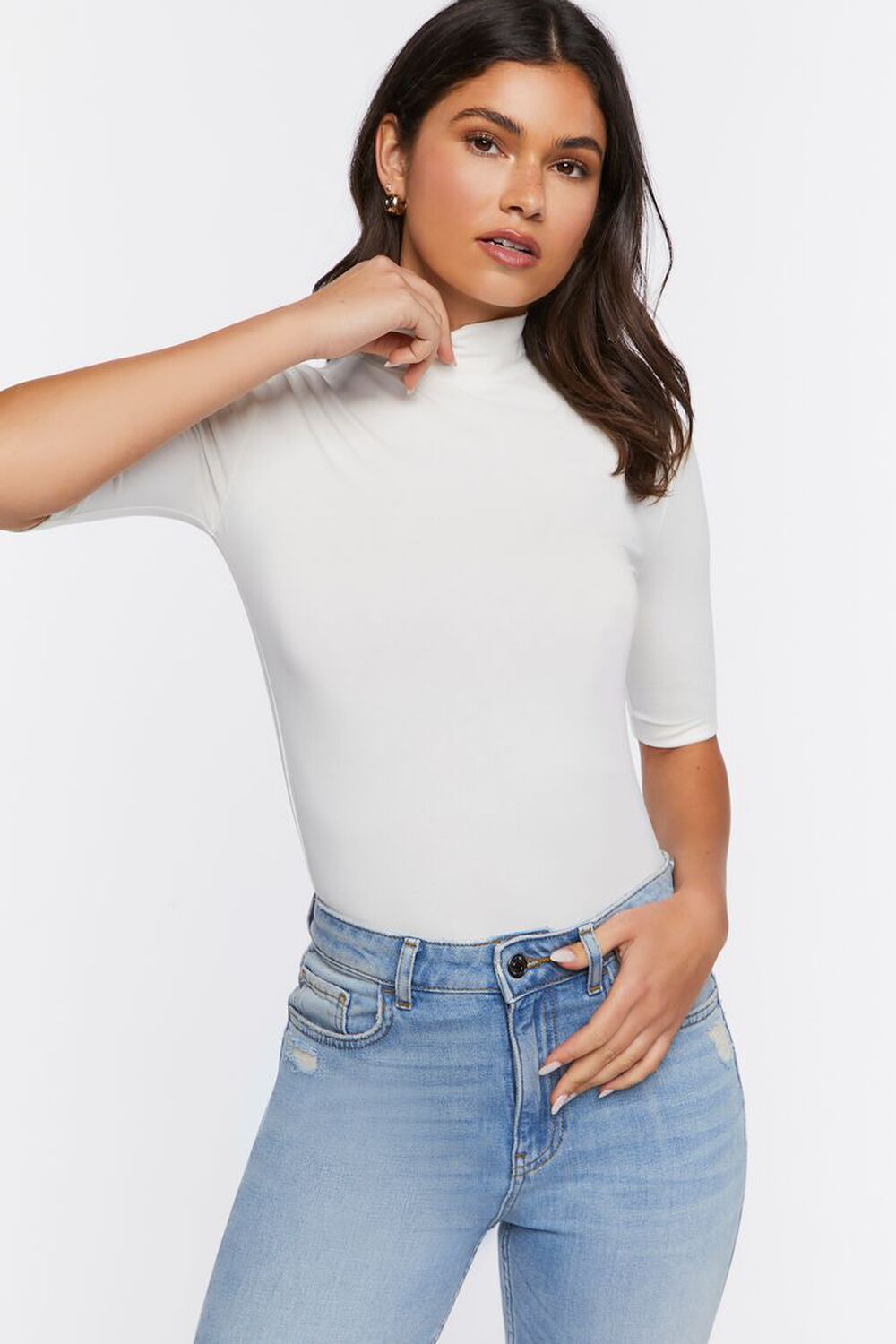 CREAM Fitted Turtleneck Top, image 1