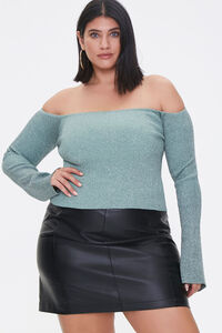 SAGE/BLACK Plus Size Off-the-Shoulder Sweater, image 1