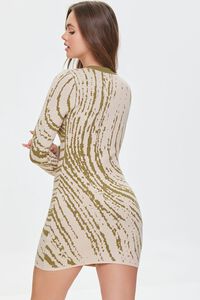 CREAM/SAGE Abstract Striped Bodycon Mini Dress, image 4