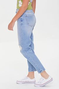 LIGHT DENIM Distressed Ankle-Cut Mom Jeans, image 3