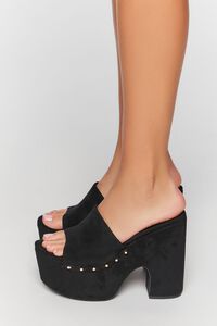 BLACK Studded Platform Clog Heels, image 2