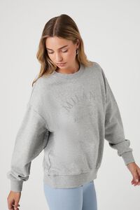 HEATHER GREY/MULTI Embroidered French Terry Pullover, image 2