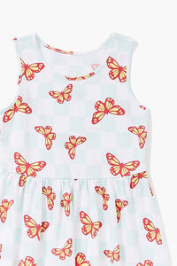 BLUE/MULTI Girls Butterfly Checkered Dress (Kids), image 3