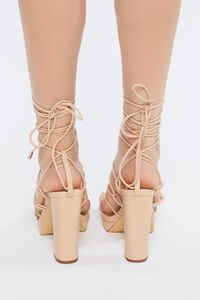 NUDE Faux Leather Lace-Up Block Heels, image 3