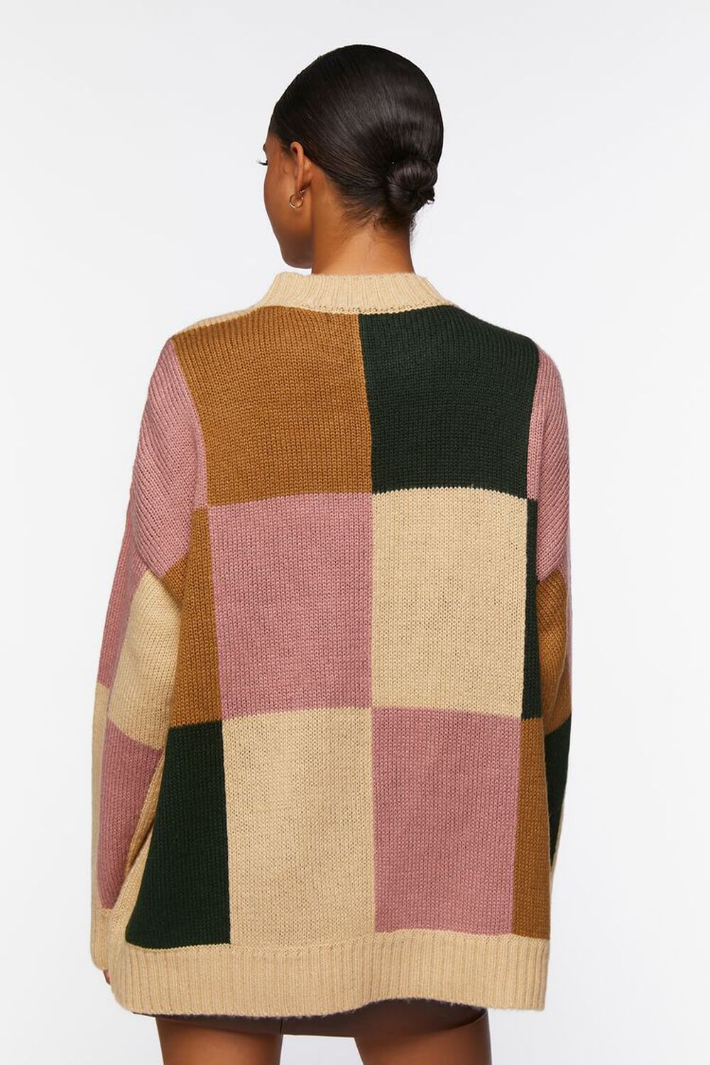 MOCHA/MULTI Colorblock Mock Neck Sweater, image 3