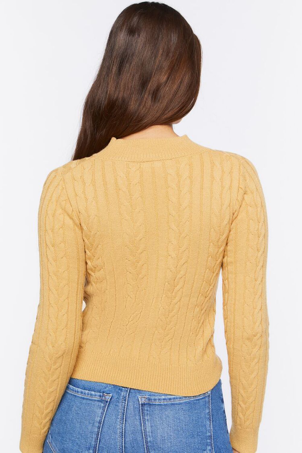 Cable Knit Cutout Crossover Sweater, image 3