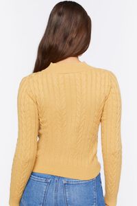 BRONZE Cable Knit Cutout Crossover Sweater, image 3