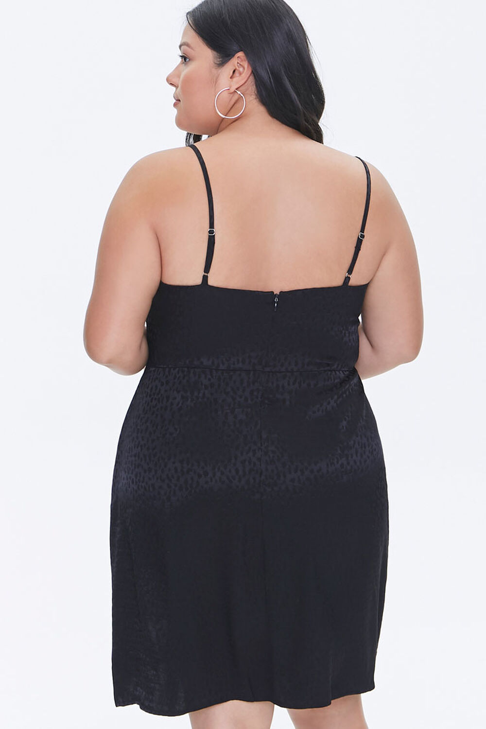 BLACK Plus Size Jacquard Cami Dress, image 3