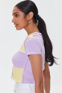CANTALOUPE/LAVENDER Patchwork Cropped Tee, image 2